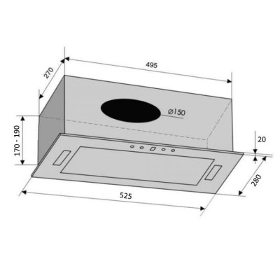 Витяжка, що вбудовується Ventolux PUNTO 52 WH (950) PB Витяжка, що вбудовується Ventolux PUNTO 52 WH (950) PB