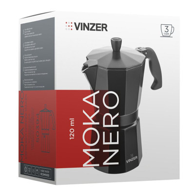 Кававарка гейзерна VINZER Moka Nero 89394 (50394)