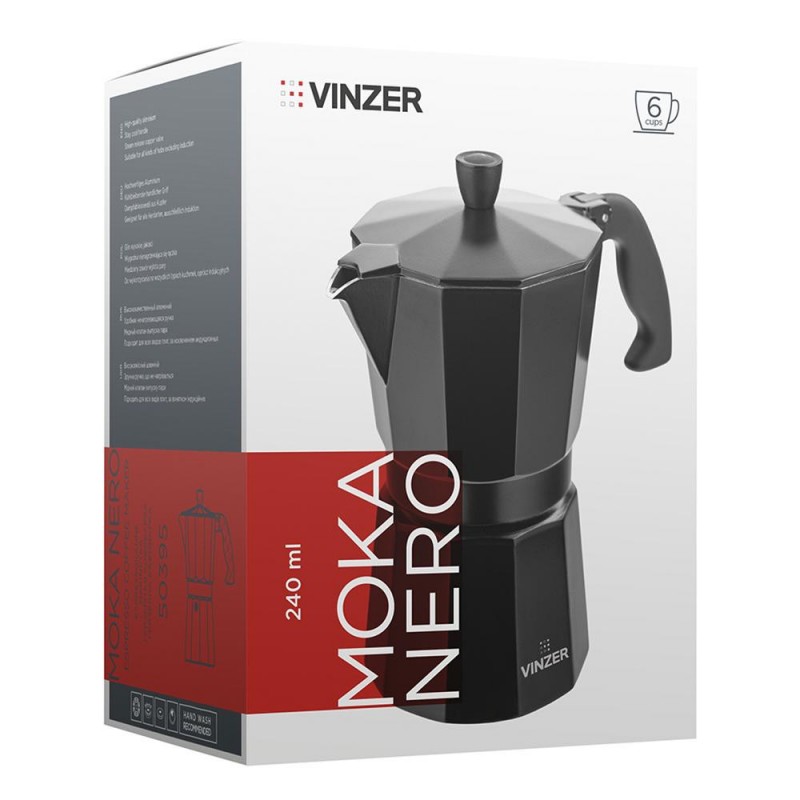 Кававарка гейзерна VINZER Moka Nero 89395 (50395)