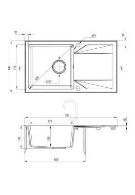 Кухонна мийка Deante Evora ZQJ G113