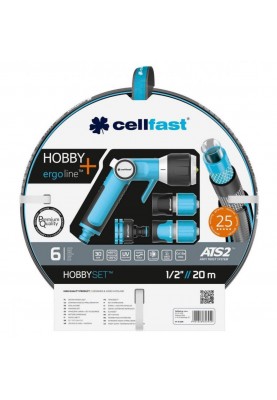 Шланг садовий Cellfast набір HOBBY ATS2 шланг 1/2” 20 м + комплект з'єднувачів ERGO (16-209)