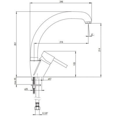 Змішувач для кухонного миття Deante Aster BCA 066M