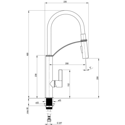 Змішувач для кухонного миття Deante Gerbera BGB W720