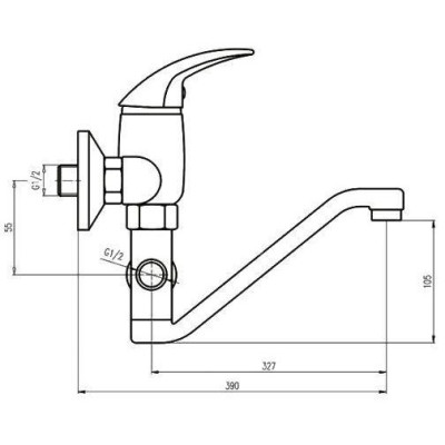 Змішувач універсальний (ванна та раковина) Deante Fliger Universalna BYU 056M