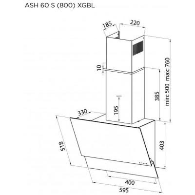 Похильна витяжка Pyramida ASH 60 S (800) XGBL