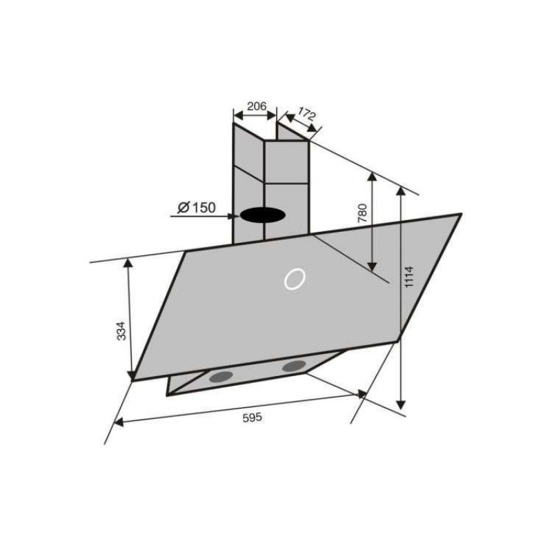 Витяжка похила Ventolux MIRROR 60 BG (1000) TRC