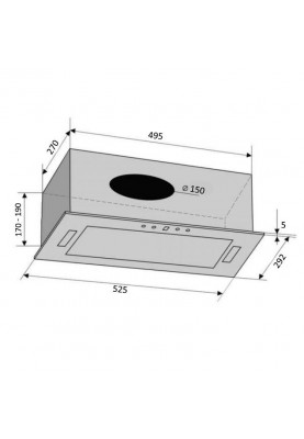 Вбудована витяжка Ventolux PUNTO 52 BK (700) PB PC