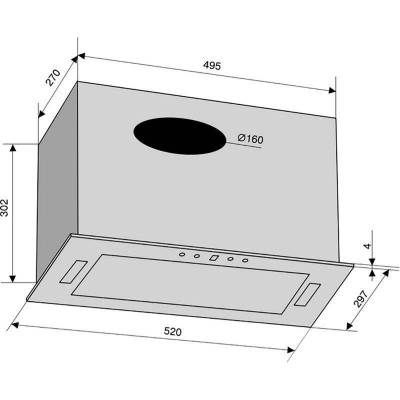 Вбудована витяжка Ventolux PUNTO 60 WG (1200) TRC Вбудована витяжка Ventolux PUNTO 60 WG (1200) TRC