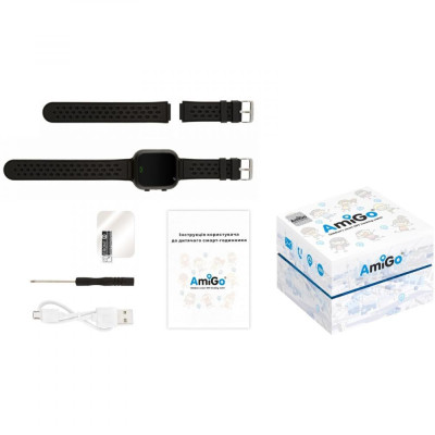 Дитячий розумний годинник AmiGo GO009 Camera+LED WIFI Black