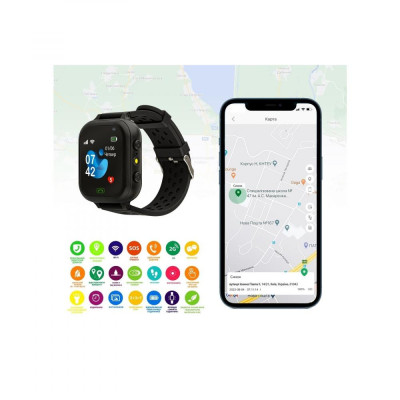 Дитячий розумний годинник AmiGo GO009 Camera+LED WIFI Black