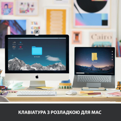 Клавіатура Logitech MX Keys Mini для Mac Wireless Illuminated Pale Grey (920-010526)