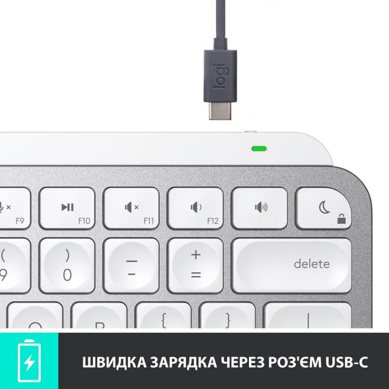 Клавіатура Logitech MX Keys Mini для Mac Wireless Illuminated Pale Grey (920-010526)