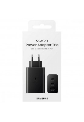 Зарядний пристрій Samsung 65W Power Adapter Trio w/o cable Black (EP-T6530NBEG)