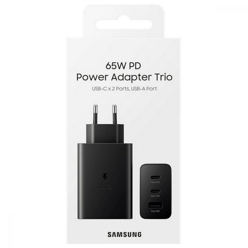 Зарядний пристрій Samsung 65W Power Adapter Trio w/o cable Black (EP-T6530NBEG)