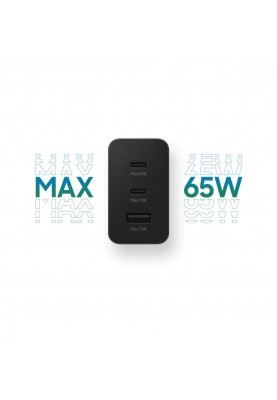 Зарядний пристрій Samsung 65W Power Adapter Trio w/o cable Black (EP-T6530NBEG)