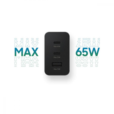 Зарядний пристрій Samsung 65W Power Adapter Trio w/o cable Black (EP-T6530NBEG)