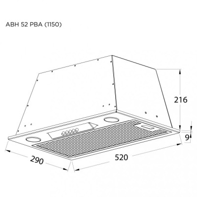 Витяжка вбудована Pyramida ABH 52 PBA (1150) WH