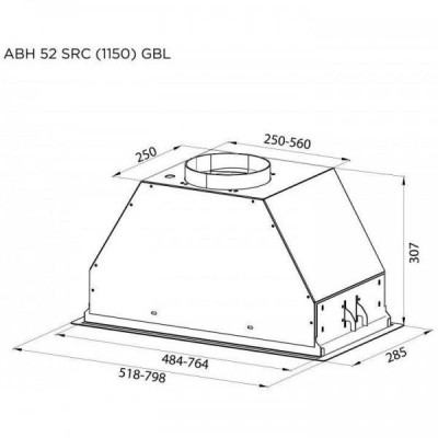 Витяжка вбудована Pyramida ABH 52 SRC (1150) GBL