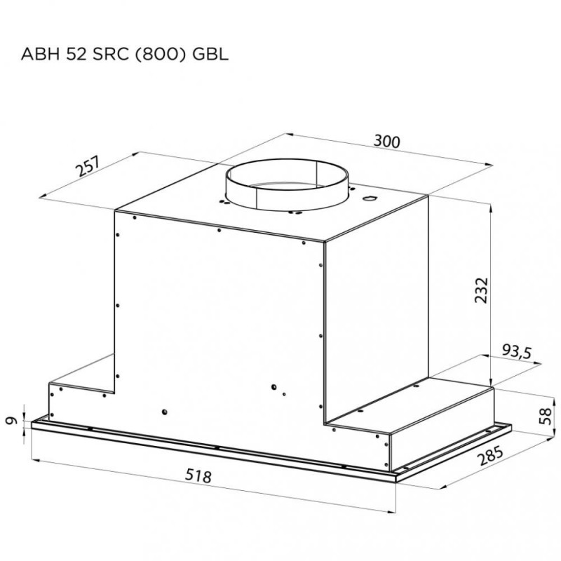 Вбудована витяжка Pyramida ABH 52 SRC (800) GBL