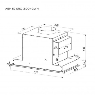 Витяжка вбудована Pyramida ABH 52 SRC (800) GWH