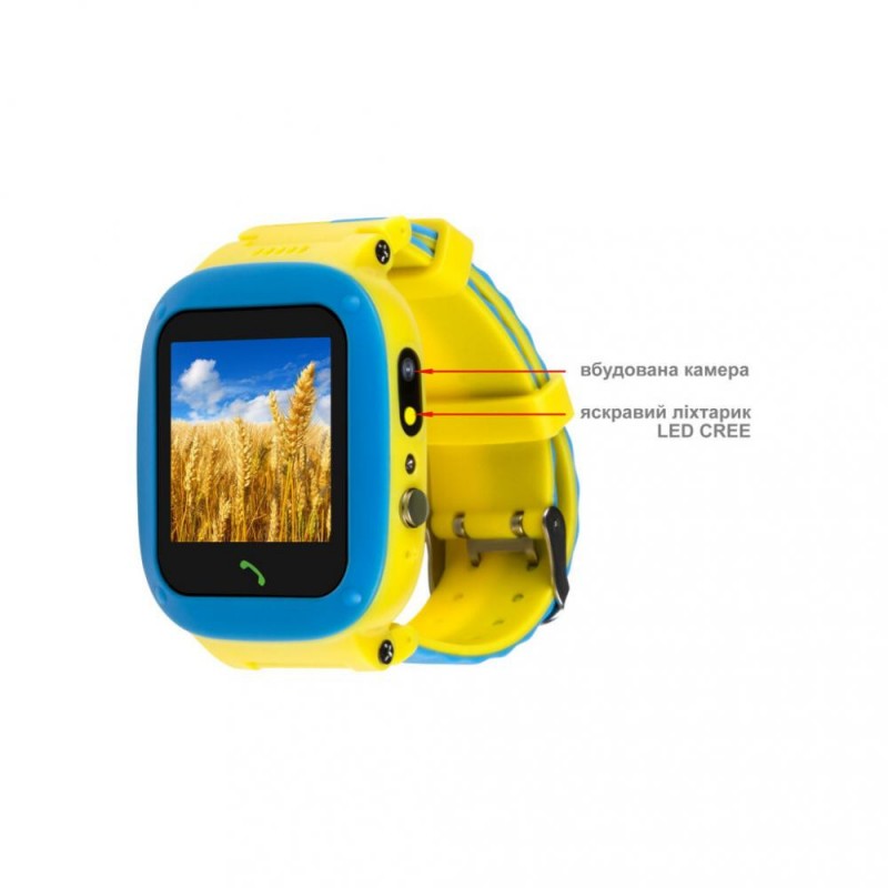 Дитячий розумний годинник AmiGo GO004 Splashproof Camera+LED GLORY Blue-Yellow