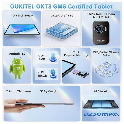 Планшет Oukitel OKT3 8/256GB Gray
