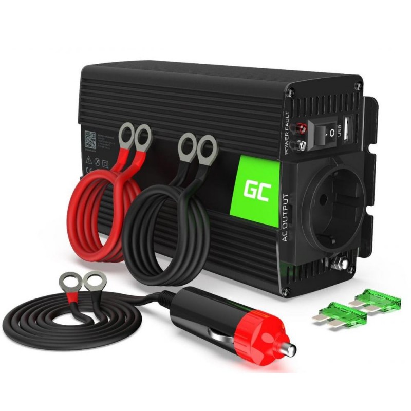 Перетворювач (інвертор) DC-AC Green Cell INV16 12V/230V 500/1000W