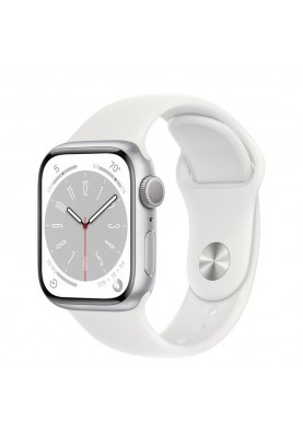 Смарт-годинник Apple Watch Series 8 GPS + Cellular 41mm Silver Aluminum Case with White S. Band (MP4A3)