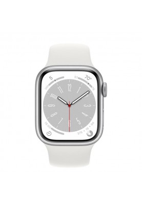 Смарт-годинник Apple Watch Series 8 GPS + Cellular 41mm Silver Aluminum Case with White S. Band (MP4A3)