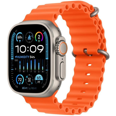 Смарт-годинник Apple Watch Ultra 2 GPS + Cellular 49mm Titanium Case with Orange Ocean Band (MREH3)