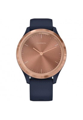 Смарт-годинник Garmin Vivomove 3s Rose Gold Stainless Steel Bezel w. Navy and Silicone B. (010-02238-03)