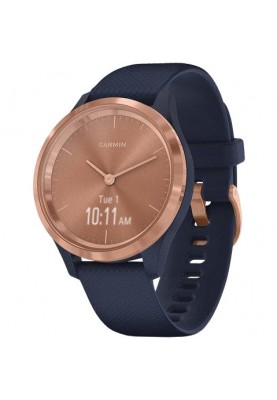 Смарт-годинник Garmin Vivomove 3s Rose Gold Stainless Steel Bezel w. Navy and Silicone B. (010-02238-03)