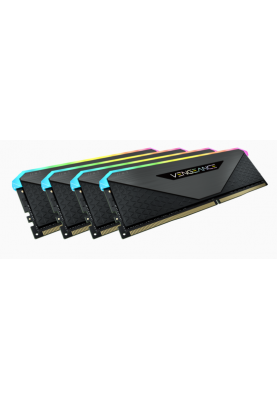 Пам'ять для настільних комп'ютерів Corsair VENGEANCE RGB RT 128GB (4 x 32GB) DDR4 DRAM 3600MHz C18 MEMORY KIT BLACK