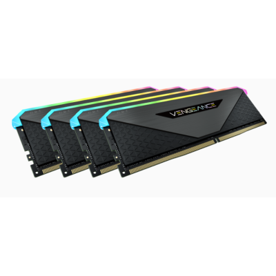 Пам'ять для настільних комп'ютерів Corsair VENGEANCE RGB RT 128GB (4 x 32GB) DDR4 DRAM 3600MHz C18 MEMORY KIT BLACK