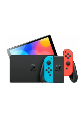 Портативная игровая приставка Nintendo Switch OLED with Neon Blue and Neon Red Joy-Con + Nintendo Switch V2 Mario Red & Blue Edition