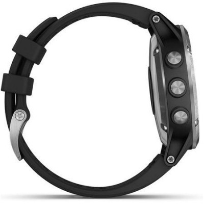Спортивний годинник Garmin Fenix 5 Plus Silver with Black Silicone (010-01988-60)