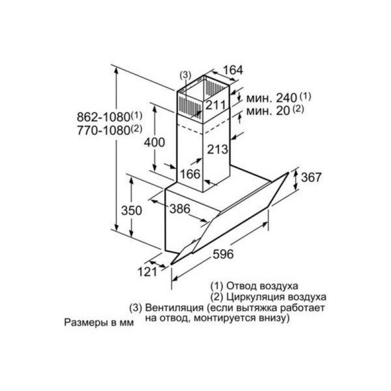 Витяжка нахильна Bosch DWK065G60