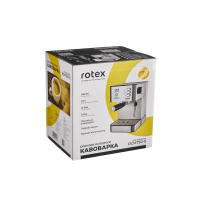 Рожкова кавоварка еспресо Rotex RCM750-S Life Espresso