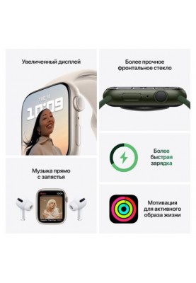 Смарт-годинник Apple Watch Series 7 GPS 41mm Midnight Aluminum Case With Midnight Sport Band (MKMX3)