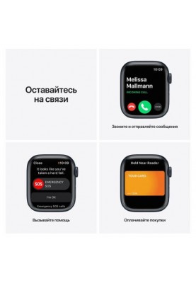 Смарт-годинник Apple Watch Series 7 GPS 41mm Midnight Aluminum Case With Midnight Sport Band (MKMX3)