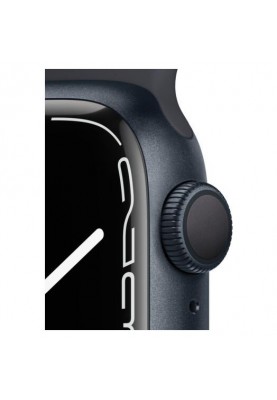 Смарт-годинник Apple Watch Series 7 GPS 41mm Midnight Aluminum Case With Midnight Sport Band (MKMX3)