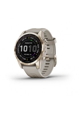 Смарт-годинник Garmin Fenix 7S Sapphire Solar C. Gold Titanium w. Light Sand Band (010-02539-20/21)