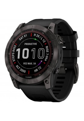 Смарт-годинник Garmin Fenix 7X Sapphire Solar Carbon Gray DLC Titanium with Black Band (010-02541-10/11)