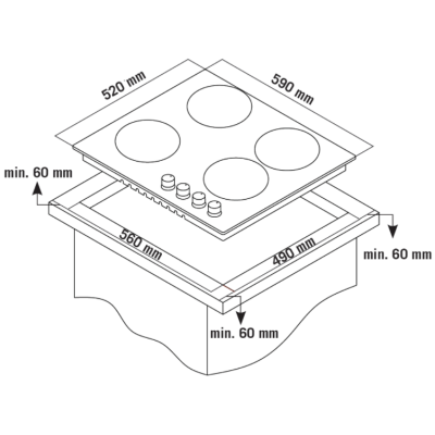 Варильна поверхня газова Candy CSG64SWGB Варильна поверхня газова Candy CSG64SWGB