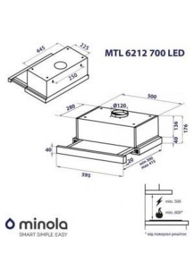 Витяжка телескопічна Minola MTL 6212 BL 700 LED