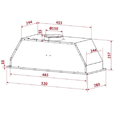 Витяжка, що вбудовується Perfelli BI 5652 BL 1000 LED