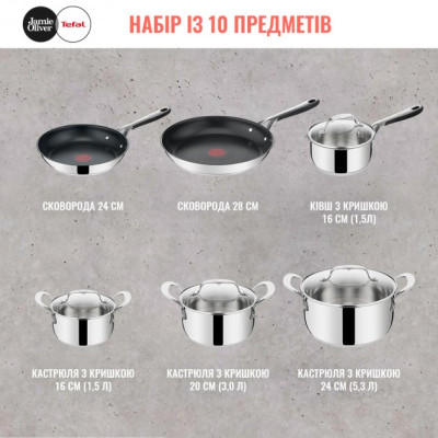 Набір посуду Tefal Jamie Oliver E314SA74 (10 елементів)