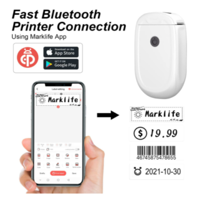 Портативний міні принтер термопринтер стікерів Marklife P11 Bluetooth
