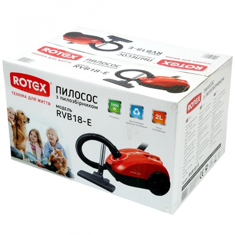 Пилосос із мішком Rotex RVB18-E Red