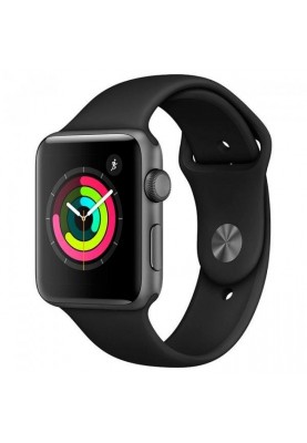 Смарт-годинник Apple Watch Series 3 GPS 38mm Space Gray with Black Sport Band (MTF02)